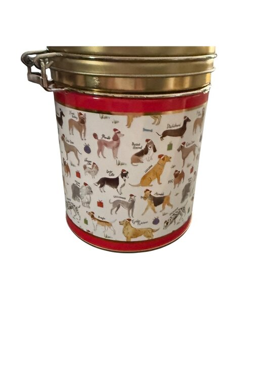Other - Dachshund Dog Metal Storage Tin With Lid & Dog Pattern